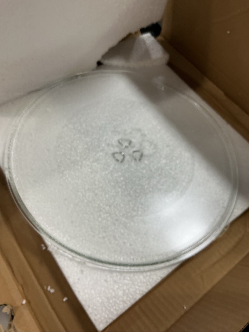 Condition photo showing New/Like New for Microwave Glass Plate 14 1/8 inch - Exact Replacement for Microwave Turntable Part Numbers W10531726 / W11358813 and W11402532 - Dishwasher Safe 14 1/8"