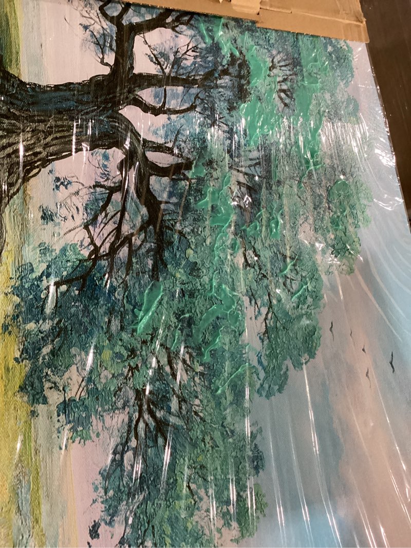 Condition photo showing New/Like New for Anolyfi wall paining blue tree