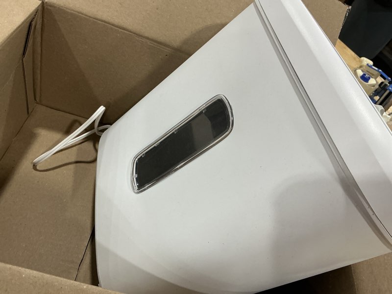 Condition photo showing As Is for amazon basics 8-sheet cross cut paper and credit card shredder for security, heavy duty, white 8 sheet white