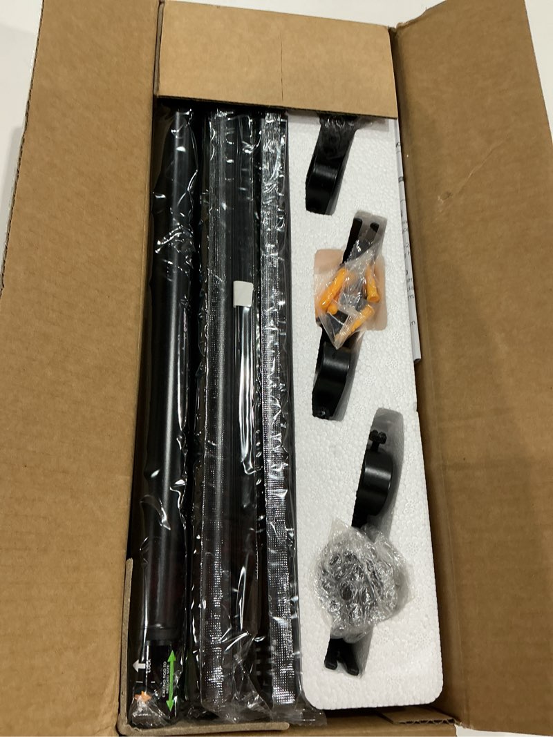 Condition photo showing Good Condition for yafex curtain rods 32-144 inch, heavy duty 1 inch adjustable curtain rod for windows, black extra long window treatment rods, modern design, easy installation