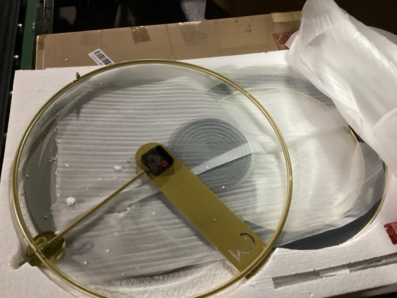 Condition photo showing Good Condition for Extra Large Modern Wall Clock Decorative European Style Battery Operated Wall Clocks Living Room Silent Metal Big Clocks for Wall,Home,Bedroom 33 inch