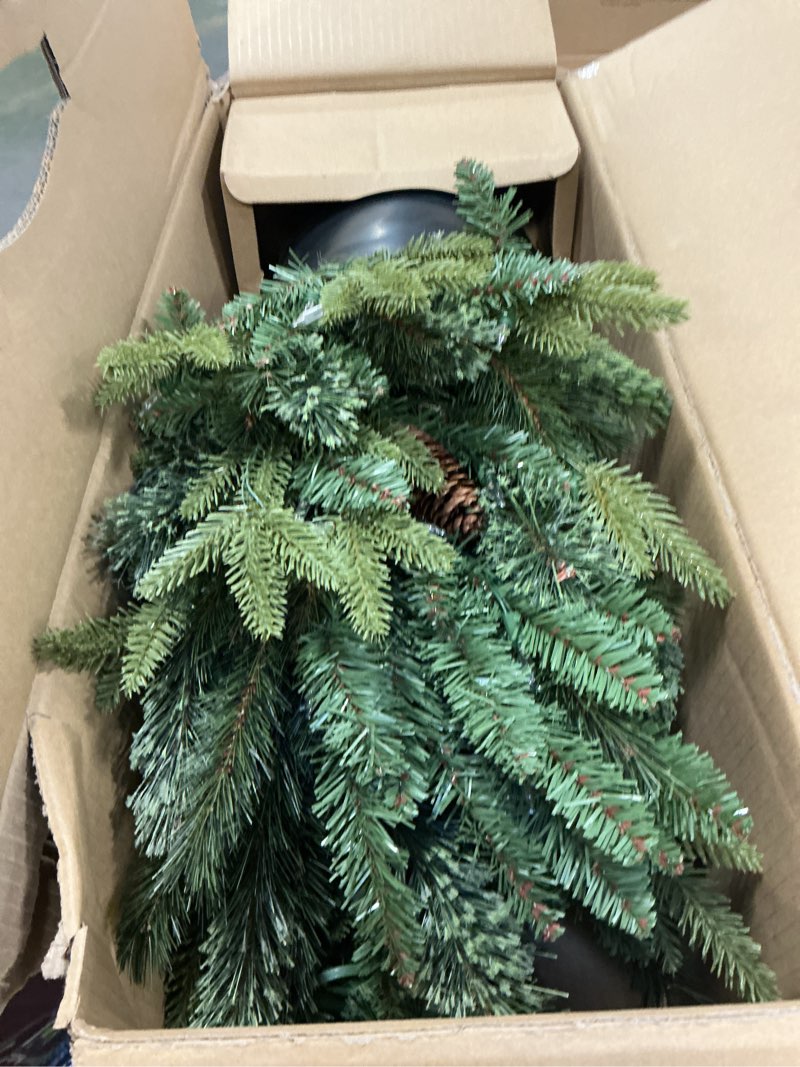 Condition photo showing Good Condition for 4FT Pre-Lit Artificial Norfolk Pine Christmas Tree – Realistic Potted Tree with 100 LED Lights & 8-Function Battery Box, Pre-Assembled Faux Holiday Décor for Indoor Use
