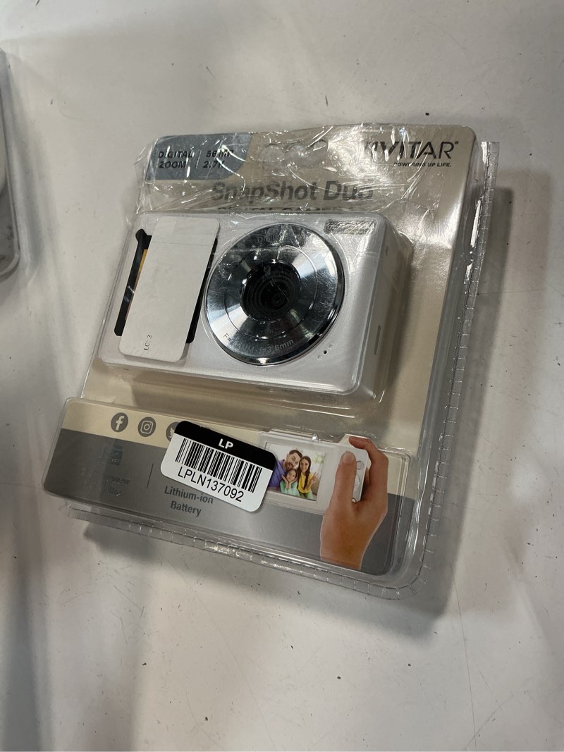 Condition photo showing As Is for vivitar snapshot duo digital camera - white