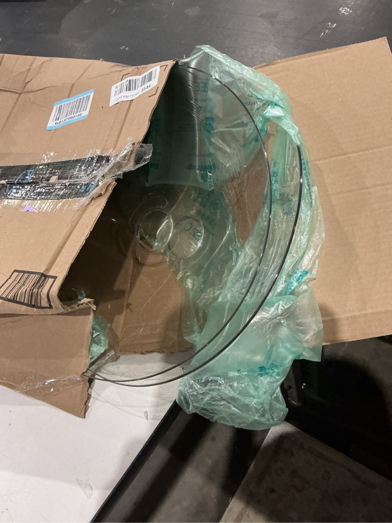 Condition photo showing As Is for squirrel shield 16 inch plastic squirrel baffle - protects hanging and pole mounted feeders, clear