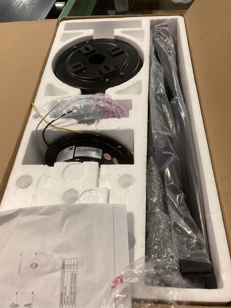 Condition photo showing Good Condition for savannah 52\" outdoor ceiling fan with lights and remote control, matte black 52in blade span matte black