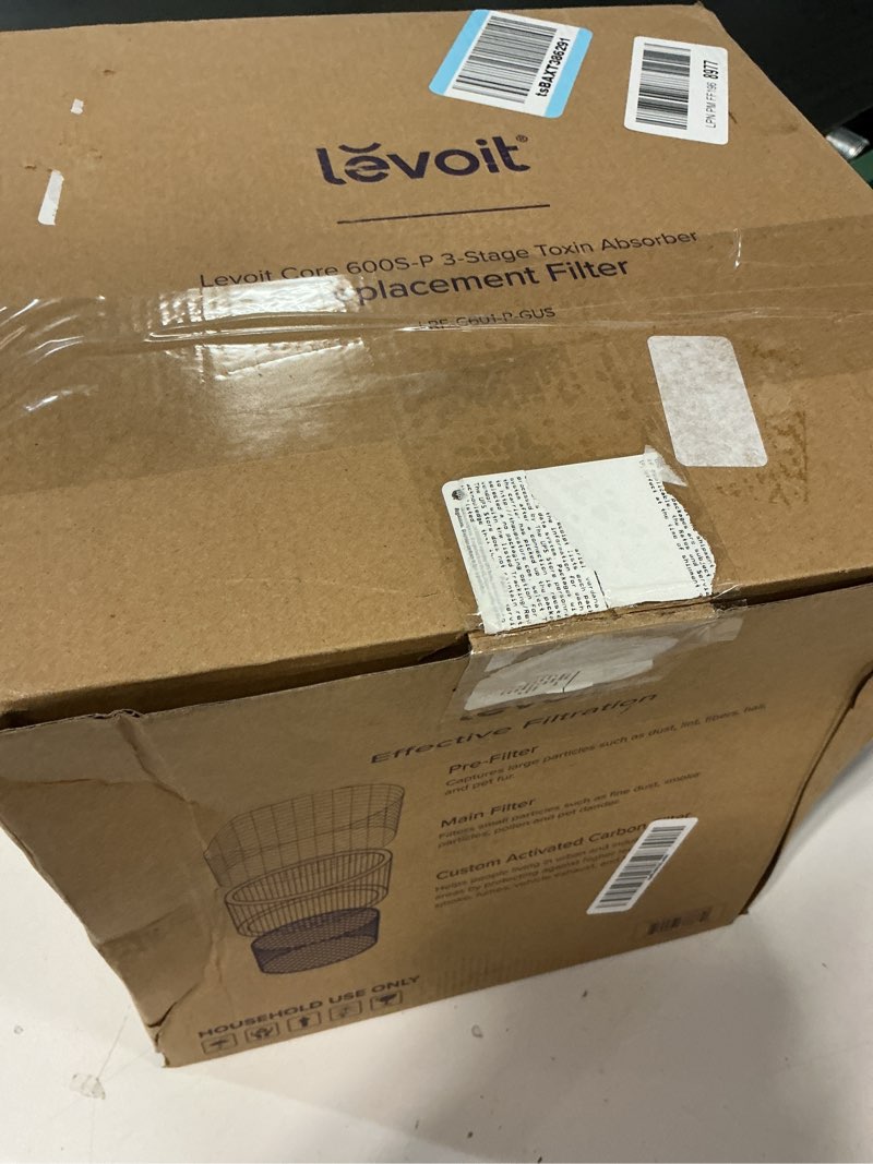 Condition photo showing As Is for levoit genuine core 600s-p air purifier toxin absorber replacement filter, supports hepa sleep mode,high-efficiency activated carbon for removal of odor,allergens, pollen,core 600s-rf-tx, green,1 pack