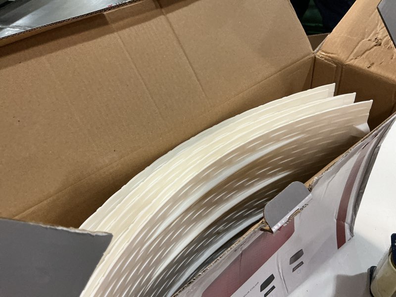 Condition photo showing Good Condition for tree nest christmas tree collar 26.8" d round christmas tree ring skirt base cover magnet connection easy assembly christmas decorations for xmas tree plastic wicker(large, white)