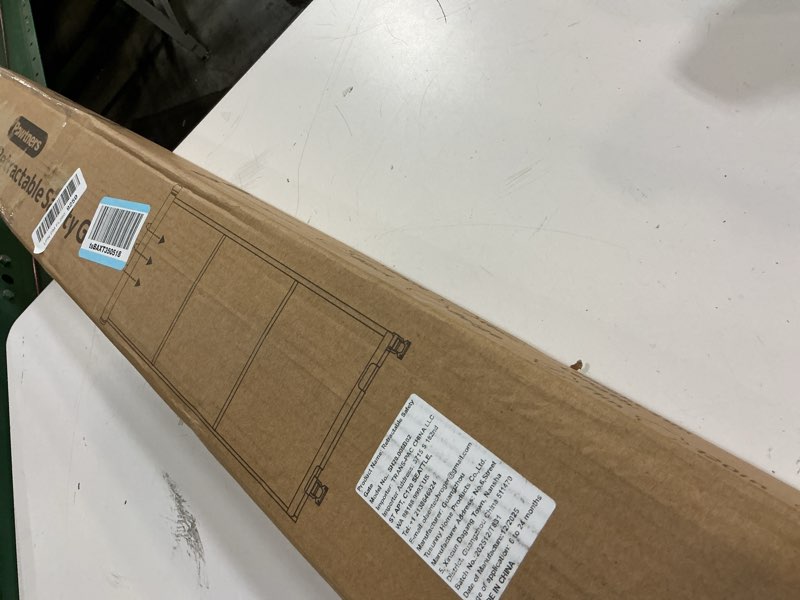 Condition photo showing Good Condition for pawtners retractable baby gates extra wide, 41" tall extends up to 71" wide, dog gate indoor for stairs, pet gate with support rods for doorways hallways indoor & outdoor-black black 41" tall x 71" wide
