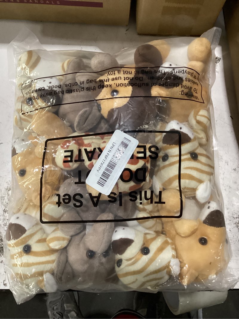 Condition photo showing New/Like New for sumind 12 pieces small stuffed animals bulk gifts mini stuffed forest jungle animal plush toys 4.8 inch cute elephant lion giraffe tiger for claw machine baby shower decorations(sitting)