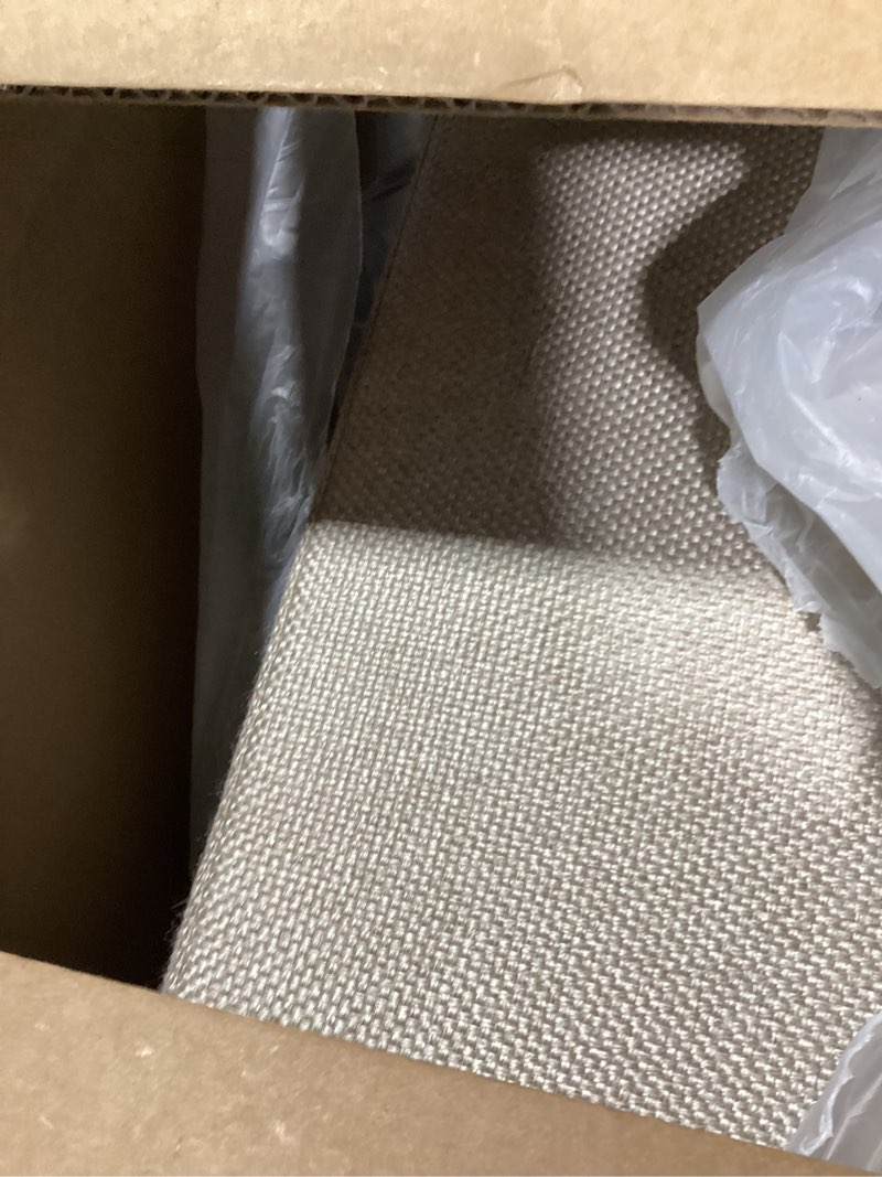 Condition photo showing As Is for 2-in-1 dog ramp and stairs for bed and couch, 17 inch high,foldable ottoman ramp with non-slip replaceable carpet, joint relief for small and large dogs brown