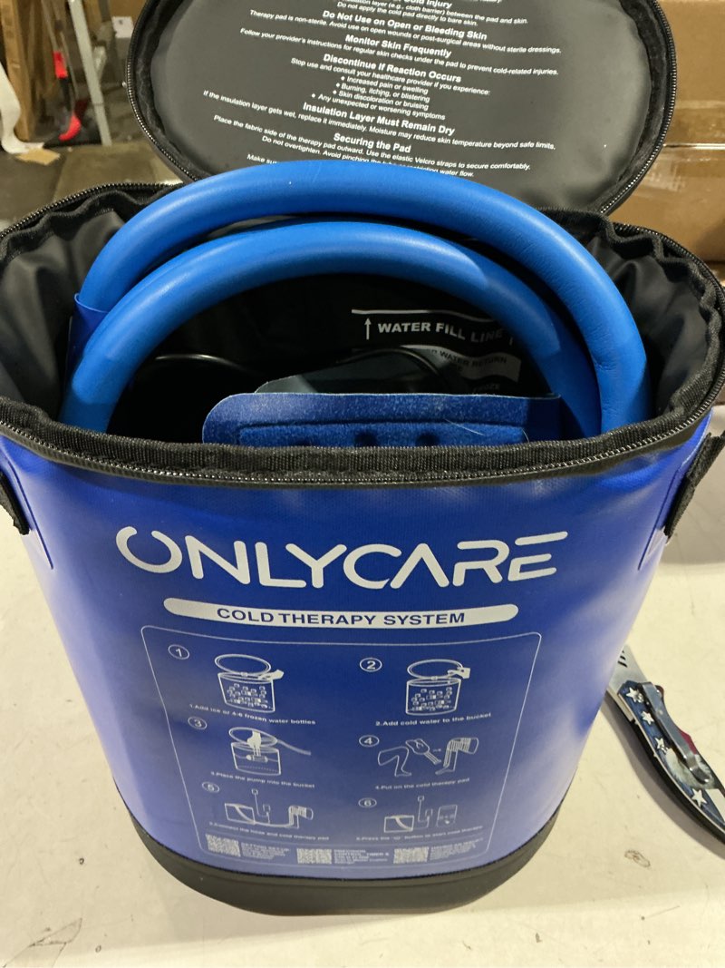 Condition photo showing Good Condition for Cold Therapy Machine, Program Timer Ice Machine for Knee After Surgery, Portable Ice Therapy Machine, Compression Pad for Ankle, Arm Joints, Sports Injuries, Cryotherapy Pain Relief, Blue Deep Blue