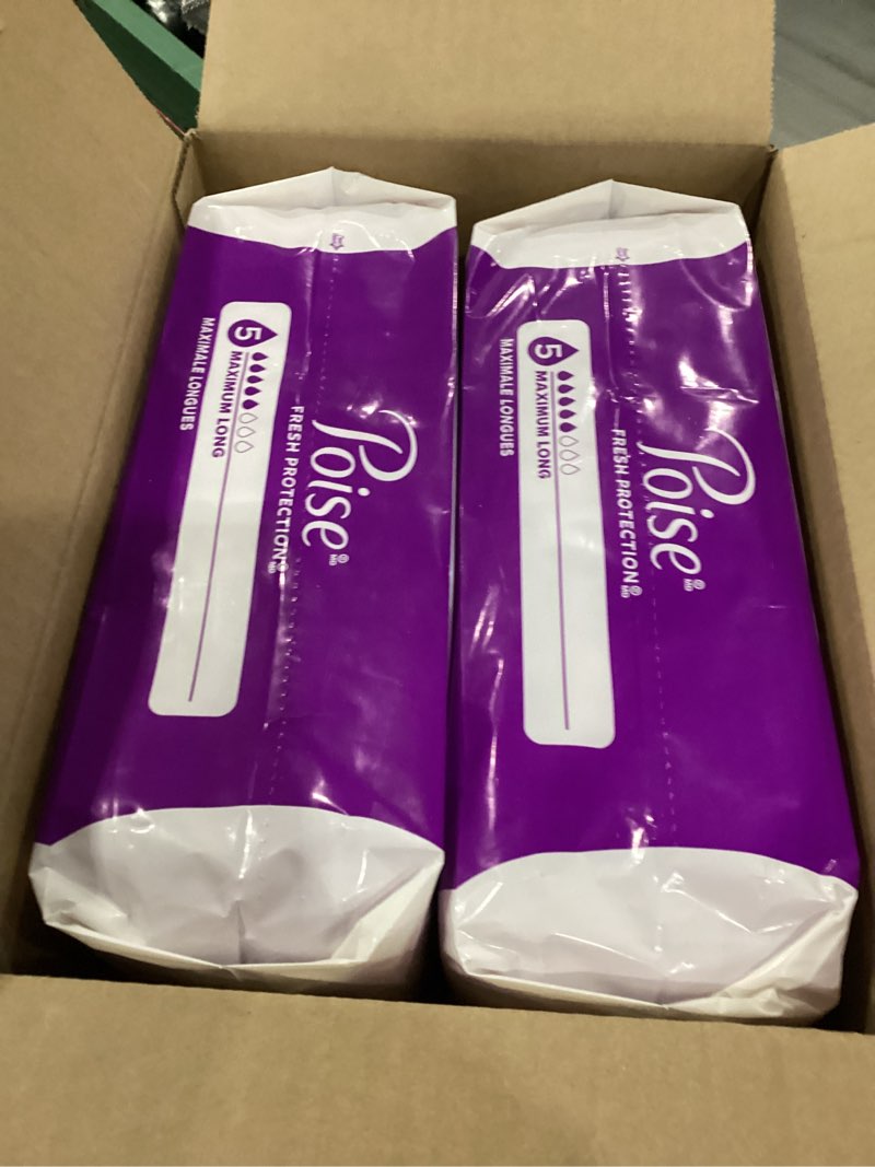 Condition photo showing New/Like New for Poise Incontinence & Postpartum Pads for Bladder Leaks, 5 Drop Maximum Absorbency, Long Length, 84 Count, Packaging May Vary