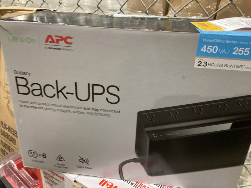 APC UPS Battery Backup Surge Protector, 425VA Backup Battery Power Supply, BE425M