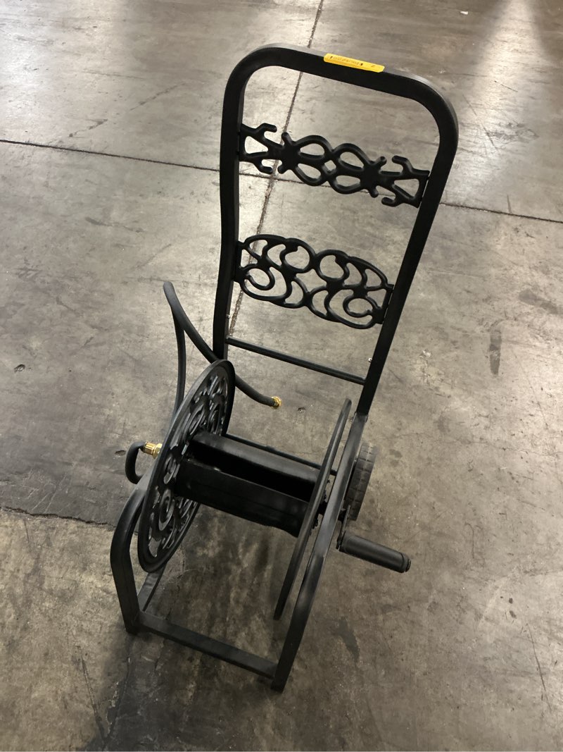 Condition photo showing As Is for style selections steel 200-ft cart hose reel