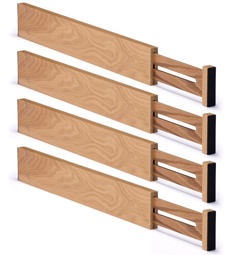 Copco Kitchen Drawer Dividers, Sprin Loaded, Utensil Organizers, Adjustable Drawer Dividers