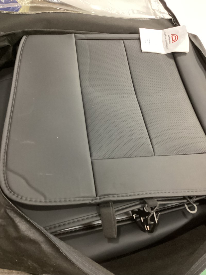 Condition photo showing As Is for (Incomplete,missing pcs)Coverado Car Seat Covers Full Set, Seat Covers for Cars, Black Car Seat Covers Front Seats and Back Car Seat Protector Waterproof, Leather Car Seat Cushion Universal Fit for Most Cars Black FullSet