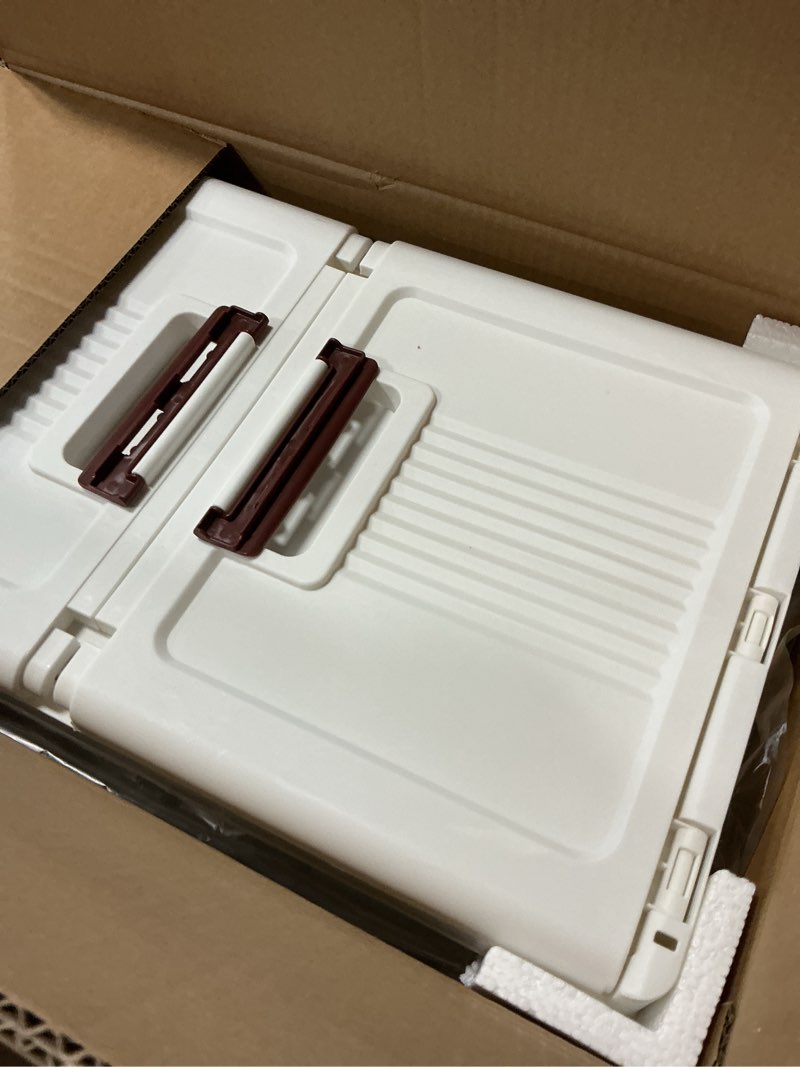 Condition photo showing Good Condition for 60gal/240qt 4 tier large stackable storage bins with lid and wheels, collapsible storage bins plastic with doors?suit for clothes, closet, home and office 60qt 4 pack