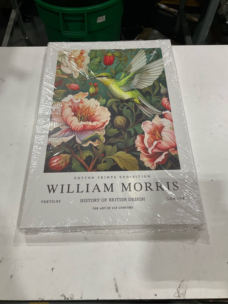 Condition photo showing New/Like New for dytila william morris wall art set of 2 - vintage flower botanical pictures wall decor bird aesthetic paintings, canvas prints for bedroom living room, hallway, home office decor 16x24 in framed bird(canvas) 24"l x 16"w