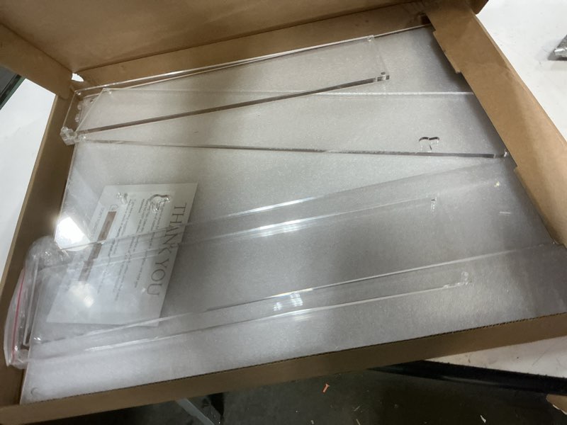 Condition photo showing Good Condition for 13x16 acrylic shadow box, assemble display case, diy tabletop/wall mount display frame, all clear memory box for dried flowers/kids room/birthday/wedding/party(13x16x3”, assemble frame) 13x16", assembly frame