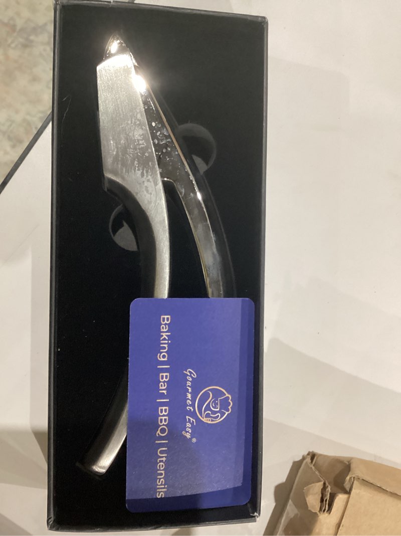 Condition photo showing As Is for No Peeling Required Garlic Press Stainless Steel with Detachable Handle for Fine Mincing-Premium Garlic Mincer Tool, Rust-Proof, Easy to Clean, Dishwasher Safe Garlic Crusher with Lifetime Replacement Fine Mince