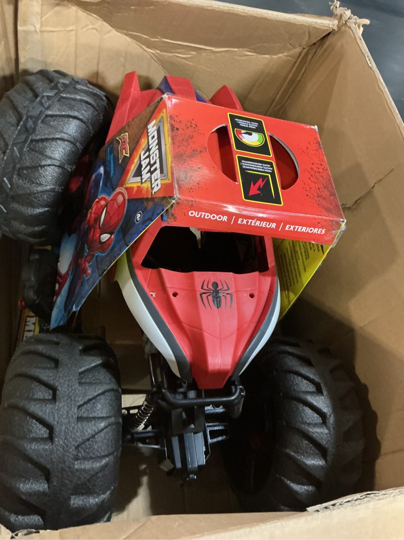Condition photo showing Good Condition for Monster Jam Marvel Mega Spider-Man RC Monster Truck, All-Terrain, Over 2 Feet Long, 1:6 Scale, Super Hero Kids Toys for Boys and Girls Ages 4 and Up Multicolor