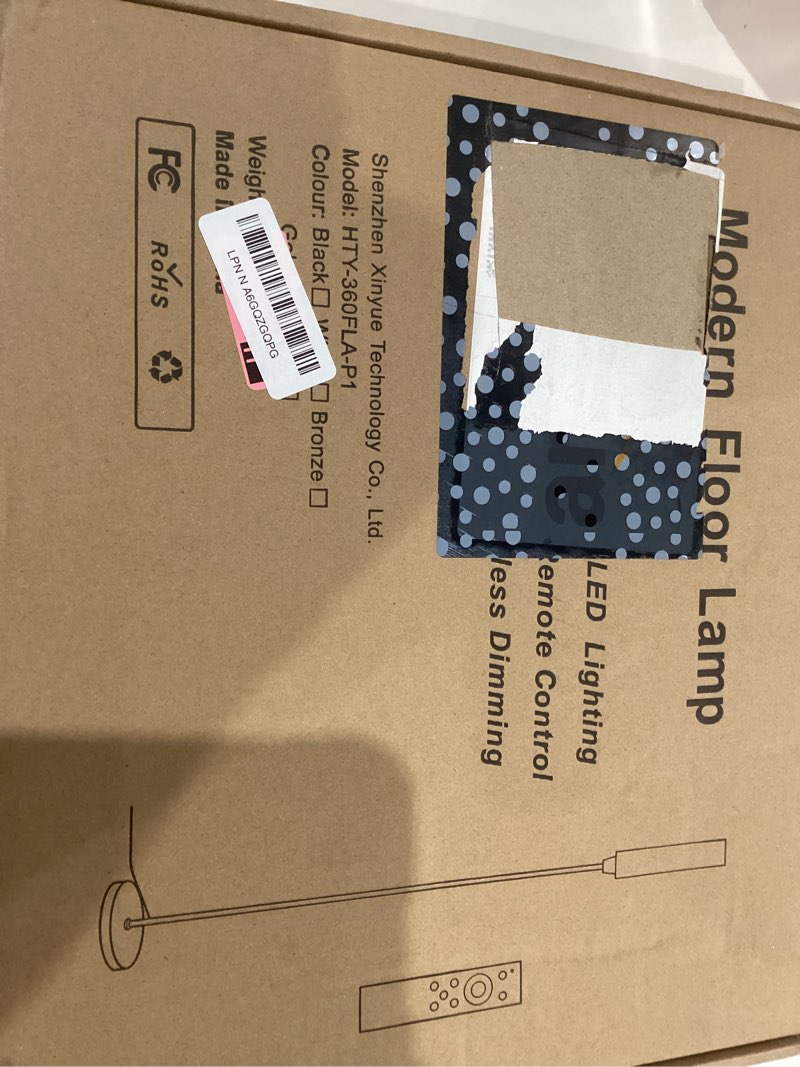 Condition photo showing New/Like New for Floor Lamp with Remote Control,Bright Floor Lamps for Living Room/Bedroom/Office, Stepless Adjustable 3000K-6000K Colors and 10-100% Brightness,Standing Light with Foot Switch (White)