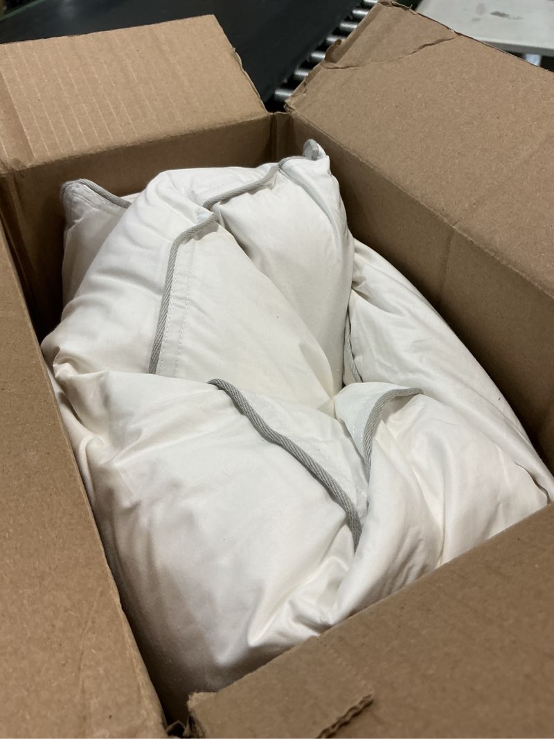 Condition photo showing Good Condition for fluffco zen pillow down pillow with 600 fill power white duck down stomach sleeper pillows - luxury, hotel quality, 300 thread count - 100% cotton feather pillows - (soft, king size - 1 pack)