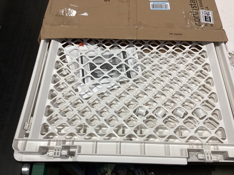 Condition photo showing Good Condition for toddleroo by north states - stairway secure baby gate: plastic baby gate for stairs & doorways - adjustable indoor safety gate - made in usa - 27 to 41 inches wide - 27 inches tall - ivory