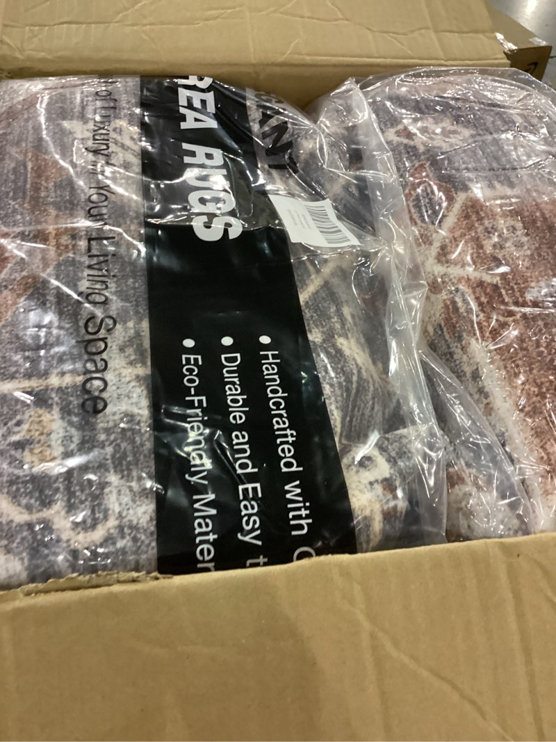 area rugs 9x12 living room, vintage soft 9x12 rug with non-slip backing, low pile stain resistant large washable area rug for dining room, bedroom, office (grey/brown/tan, 9'x12')