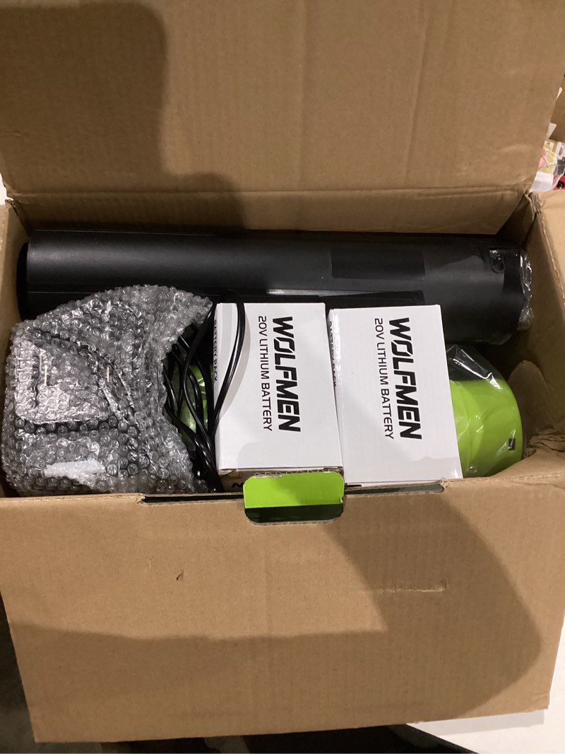 Condition photo showing Good Condition for Leaf Blower, Electric Cordless Leaf Blower with 2 Batteries and Charger, 2 Speed Mode, Lightweight Cordless Blower for Blowing Leaves, Patio Cleaning, Blowers for Lawn Care and Dust Plastic A-Green