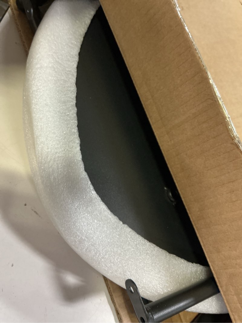 Condition photo showing Good Condition for outdoor side table, indoor & outdoor 18" round patio side table, small metal side table for porch, balcony, living room, black