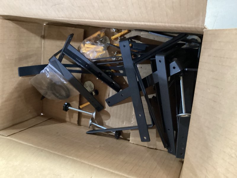 Condition photo showing Good Condition for halatool railing planter box brackets outdoor, 4 pack adjustable flower planter window box brackets, heavy duty no drill window box brackets with 66 lb capacity for railings balcony porch fence