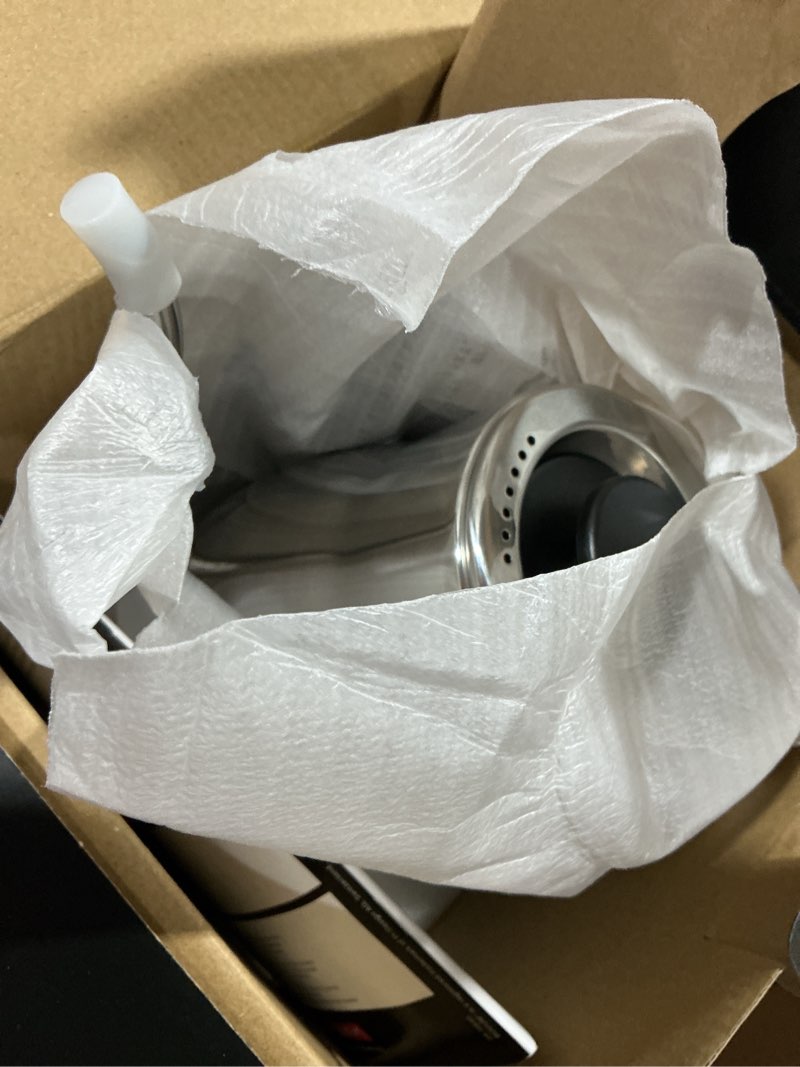 Condition photo showing New/Like New for bodum 34oz bistro gooseneck electric water kettle, pour over coffee & tea, polished stainless steel