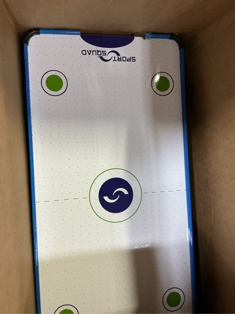 Condition photo showing As Is for Sport Squad HX40 40 inch Table Top Air Hockey Table for Kids and Adults - Electric Motor Fan - Includes 2 Pushers and 2 Air Hockey Pucks - Great for Playing on The Floor, Tabletop, or Dorm Room HX40 Table Top Air Hockey Table