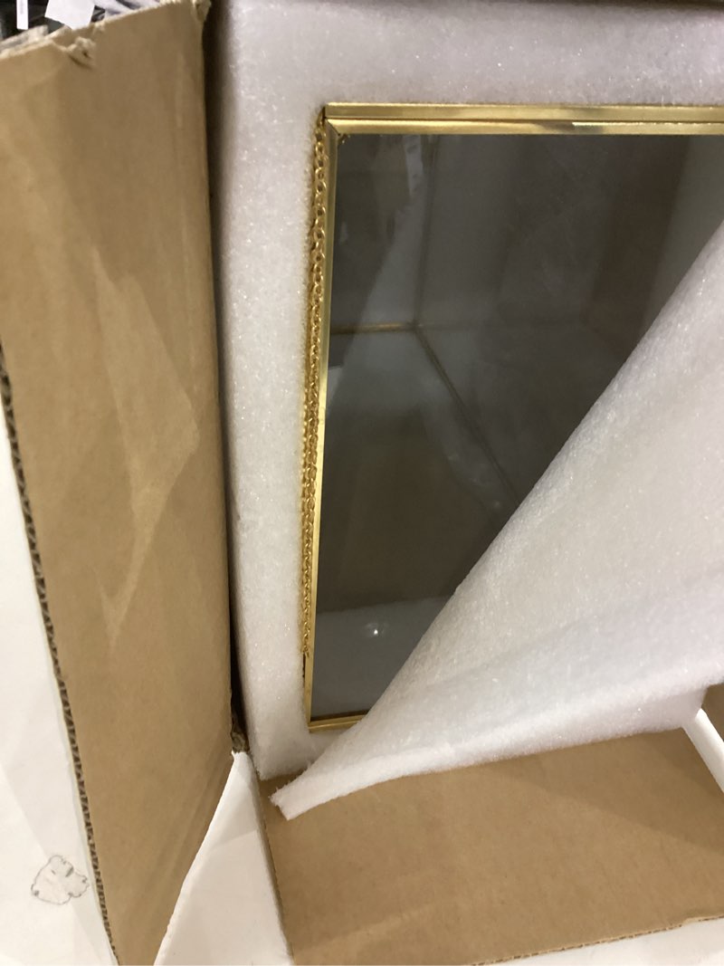 Condition photo showing Good Condition for Vintage Glass Jewelry Box Keepsake Box with Hinged Lid and Mirrored Bottom, Great for Storage Trinket/Jewelry/Card/Photo, Gold Decorative Box for Dresser (Glod/Transparent, X-Large) X-Large Glod / Transparent
