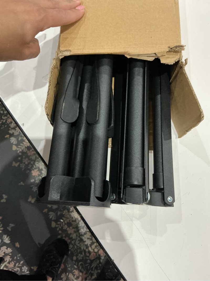 Condition photo showing Good Condition for shimeyao metal shopping bag rack 51-71 inch adjustable height heavy duty bag display stand holder for vendors with 4 foldable arms for malls, boutique, trade show, craft fairs(black)