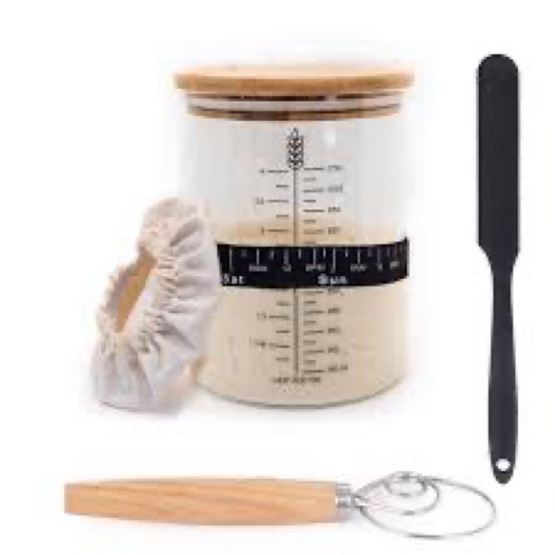Haven at Home Sourdough Starter Kit | 50oz Wide Mouth Glass Jar | Bread Baking Supplies | Fermentati