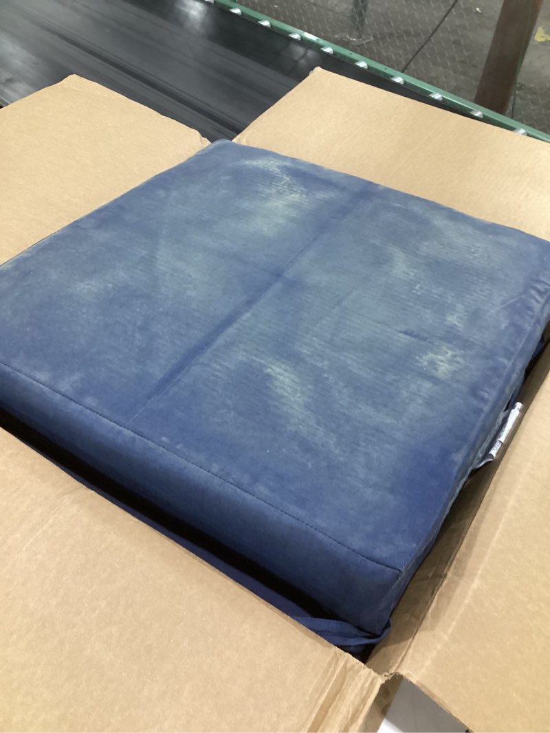 Condition photo showing As Is for (used)arden outdoor deep seat cushion set, 24 in x 24 in, weather-proof, rain-proof, fade resistant patio cushion for chair, sofa, and couch sapphire blue leala polyfill sapphire blue leala 1 pack