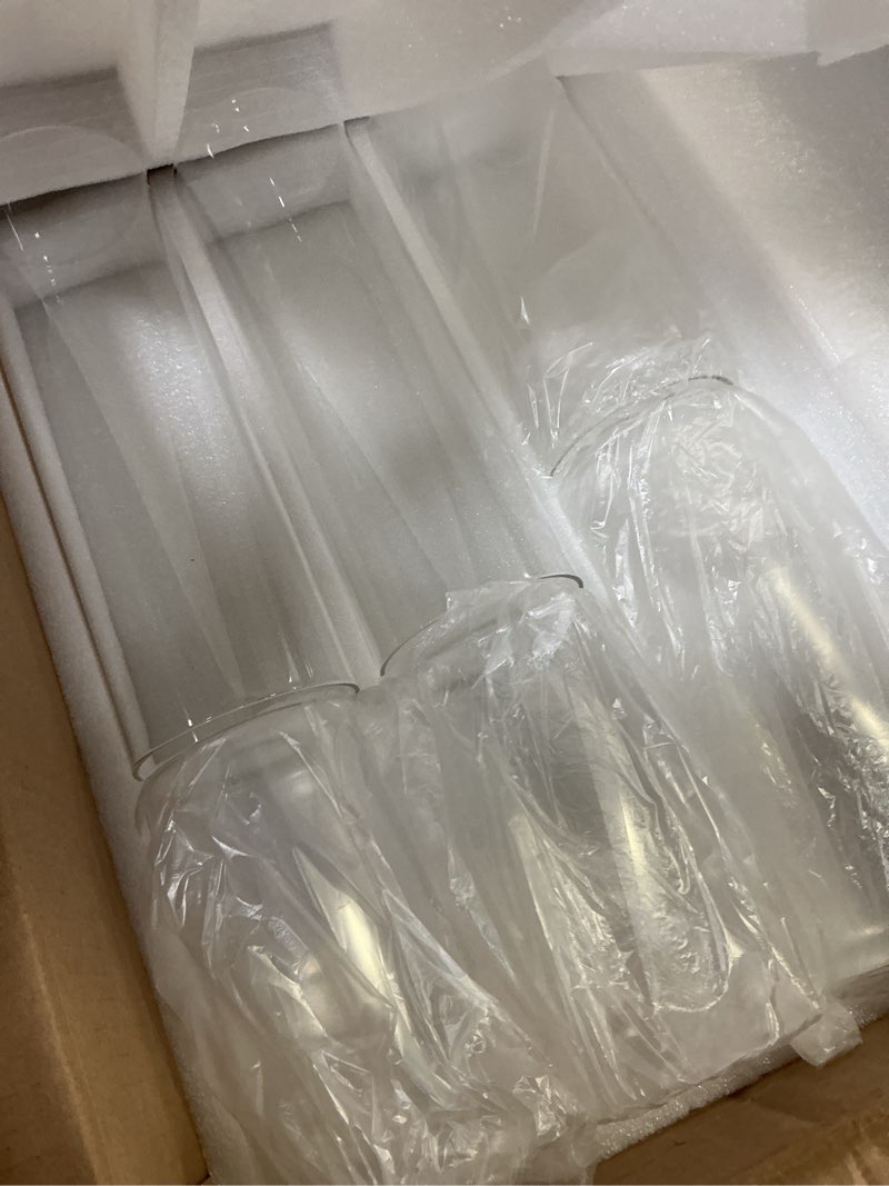 Condition photo showing New/Like New for 6 pcs cylinder vases set for centerpieces 3.4''diameter 6/8/ 10 inch tall clear glass vase hurricane floating candle holder for wedding table decoration