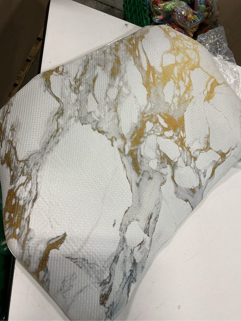 Condition photo showing Good Condition for white gold marble kitchen rugs sets of 2 anti fatigue mats for kitchen floor waterproof non-slip kitchen mat for home office laundry (white gold, 17"x29.5"+17"x47.2") white gold 17"x29.5"+17"x47.2"