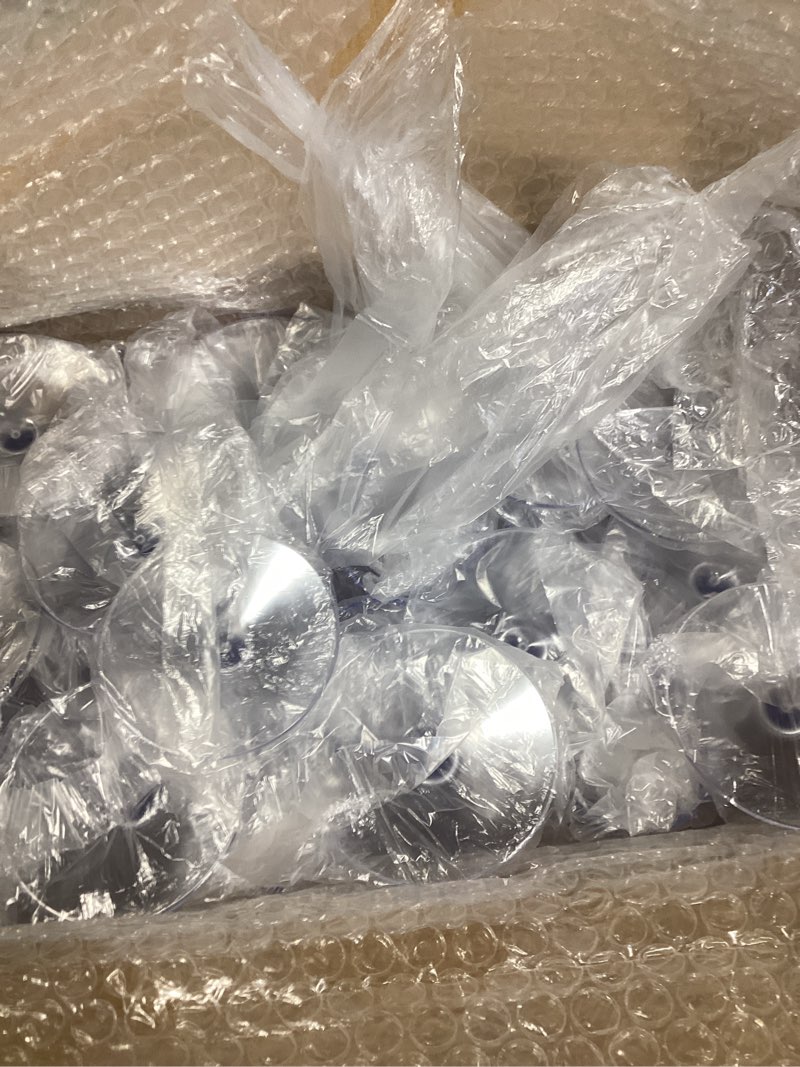 Condition photo showing New/Like New for 36 pack clear plastic champagne flutes - 6oz ribbed disposable champagne glasses - clear vintage mimosa glasses with long stem - elegant sparkling wine stemware for wedding, party