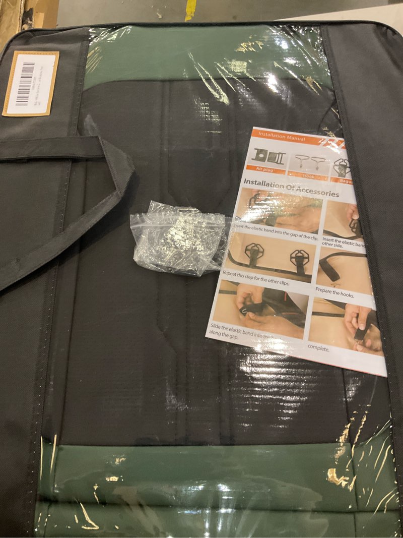 Condition photo showing New/Like New for AOOG Seat Covers Custom Fit for Dodge Ram 1500/2500/3500 2002-2026 Faux Leather Seat Cover Set Compatible with Crew, Regular, Quad, Mega Cab, Waterproof Car Truck Cushions (Blackgreen, Front Seat) Front Pair Black/Green