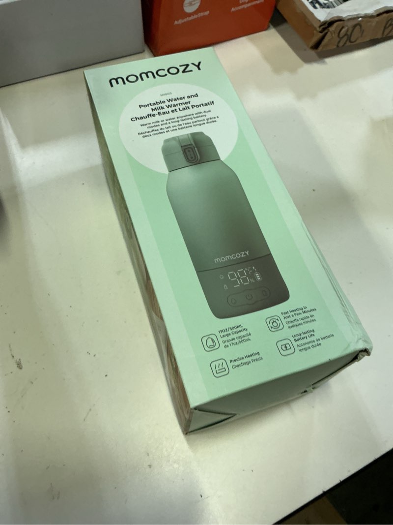 Condition photo showing New/Like New for momcozy portable bottle warmer for travel – dual heating modes for breast milk & water, portable milk warmer with fast heating & long battery life, 17 ounces large capacity to meet your all-day needs gradual change of green