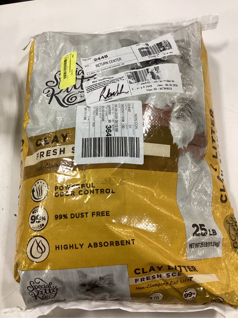 Condition photo showing New/Like New for special kitty non-clumping clay cat litter, fresh scent, 25 lb bag, 1 count