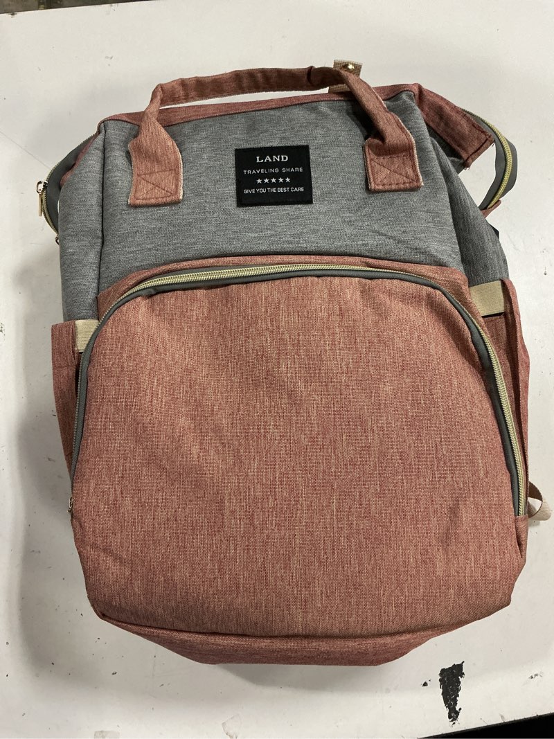 Condition photo showing Good Condition for diaper bag with changing station,diaper bag backpack?7 in 1 travel baby diaper bag,mommy bag with usb charging port (pink-grey)