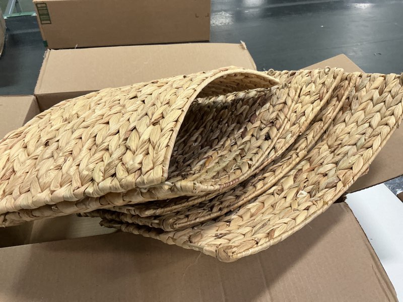 Condition photo showing Good Condition for Casafield 32-Inch Christmas Tree Collar, Woven Water Hyacinth Tree Base Cover with Cord Cut Out, Natural