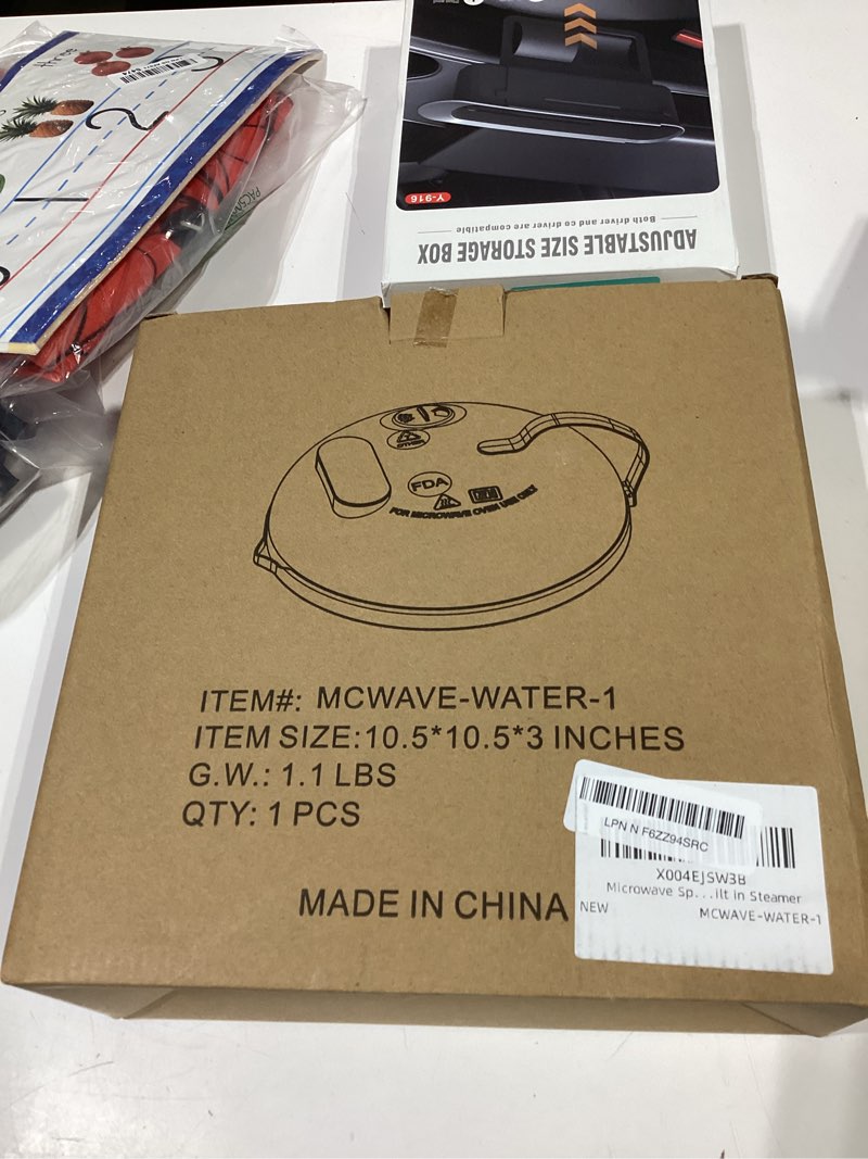 Condition photo showing As Is for microwave splatter cover with water steamer for food - 10 inch steam microwave splatter guard with handle plate covers for heating food splash oven lid with built in steamer grey