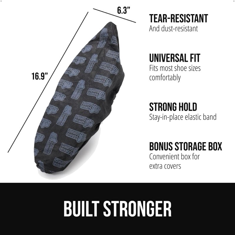 GORILLA GUARD Shoe Covers Disposable, Pack of 200 (100 Pairs) Ankle Booties, Tear and Dust Resistant