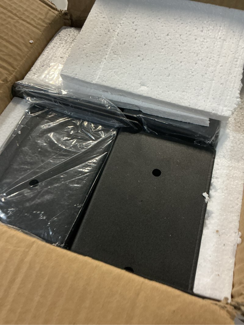 Condition photo showing Good Condition for 4 pcs post base,4"x 6"post brackets(acturl3.6 x5.6), heavy duty black metal powder-coated thick steel post anchor outdoor for support deck base plate, pergola bracket kit,mialbox post mount 4"x 6" 4 pcs