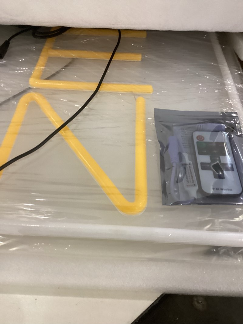 Condition photo showing Good Condition for Open Signs for Business Ultra Bright LED Neon Open Signs for Business Storefront Window Glass Door Shop Store Florists Bar Salon Pubs with ON/OFF Switch (White/Yellow -Vertical, 32 Inch) White/Yellow -Vertical 32 Inch